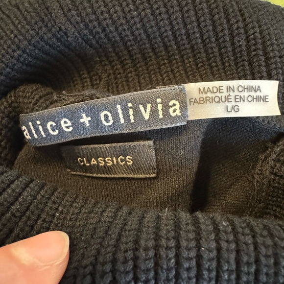 NWOT Alice & Olivia Darcey Black Turtleneck Sweater Tank- Large - Picture 8 of 9
